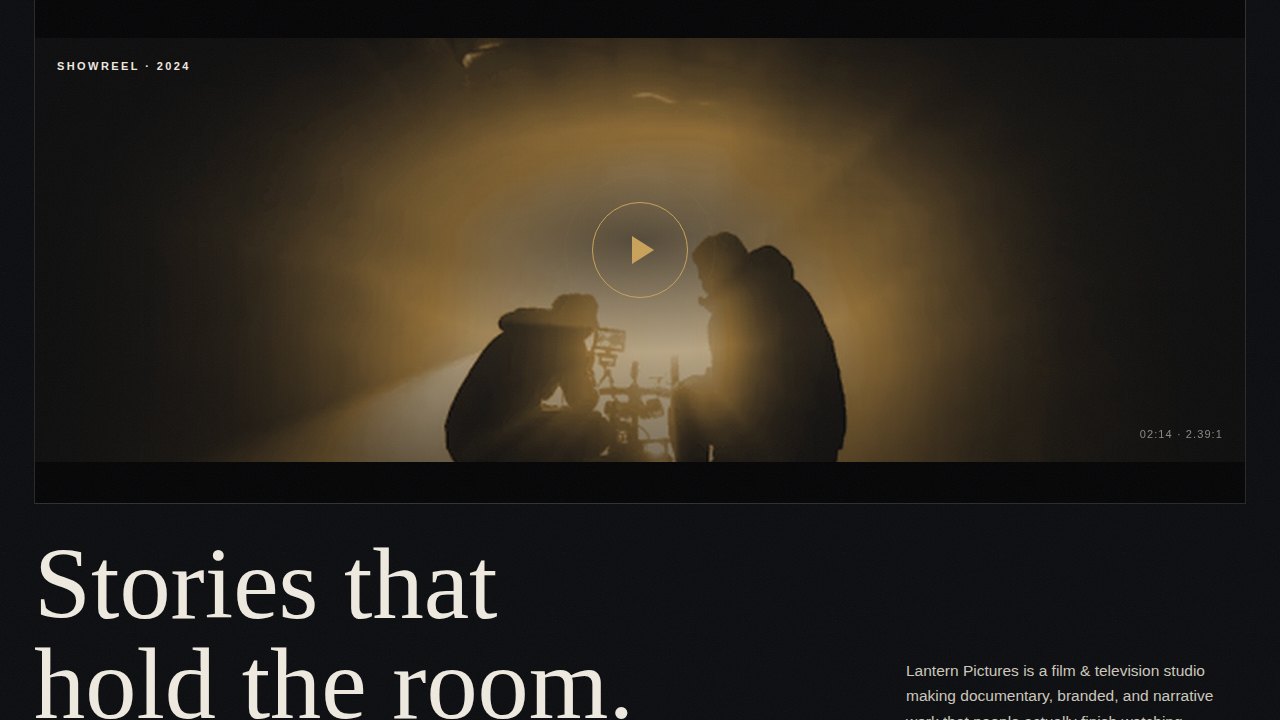 Lantern Pictures concept homepage
