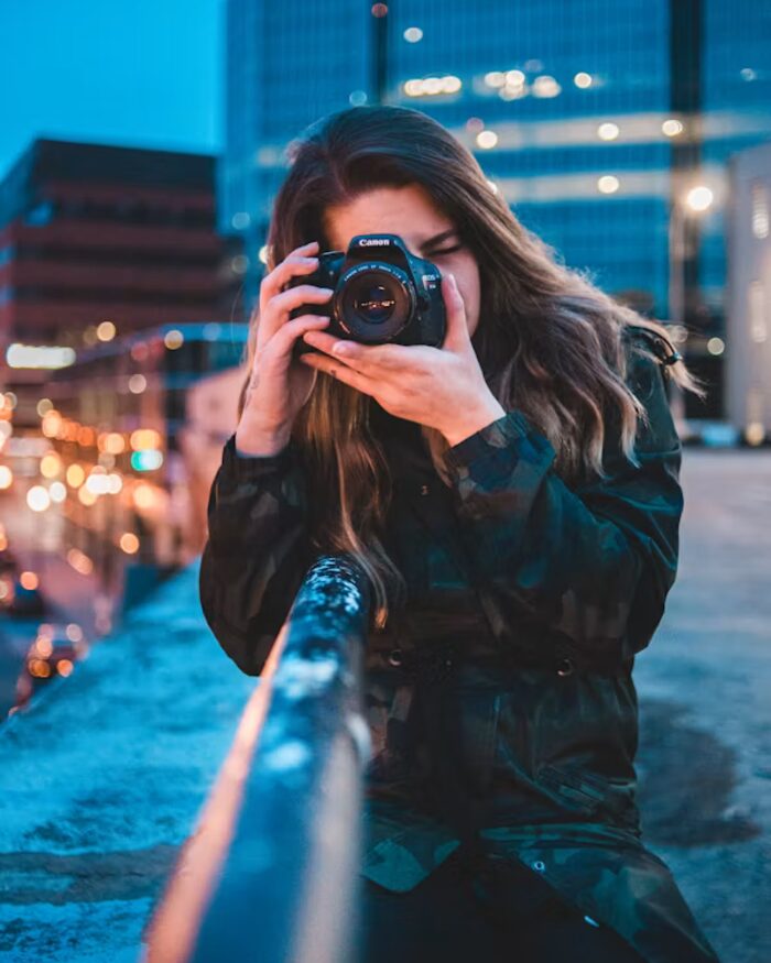 An editorial portrait, after dark