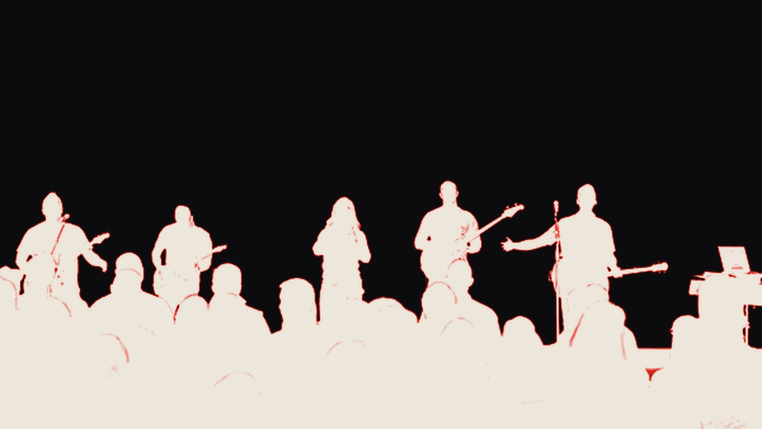 Younger Kings — the whole band, in silhouette